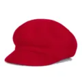 Elegant red wool newsboy hat for women featuring a classic vintage baker boy design - M (56-58cm) / Red