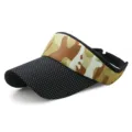 Outdoor sun visor with camouflage band and black polka dot brim for sports and travel - Adjustable (Fits 56-59cm Head Circumference) / Color 10