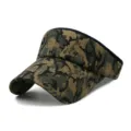 Outdoor camouflage empty top sun visor hat with wide curved brim for hiking and sports - Adjustable (56-59cm) / Camouflage Style No.3