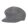 Grey wool blend newsboy hat for women, elegant winter octagonal painter cap style. - Mixed Heather Gray