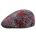 Fashionable floral embroidered beret hat for women with vibrant ethnic pattern design - Adjustable (55-59cm) / Hot Stamping Red Purple