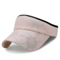 Elegante visera de verano en encaje rosa con motivo floral y parte superior abierta - 55-59cm / Estilo 3-Rosa Claro