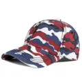 Modieuze rood-wit-blauwe camouflage baseballpet voor buitensporten en goede zonbescherming - Verstelbaar (56-59cm) / Rode Camouflage