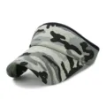 Unisex grey and white camouflage sun visor hat for outdoor summer activities and sports - Adjustable (56-59cm) / Camouflage Style No.13