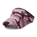 Pink and purple camouflage sun visor hat for outdoor summer activities, hiking and cycling - Adjustable (56-59cm) / Camouflage Style No.7