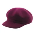 Elegant burgundy wool baker boy hat for women, stylish newsboy cap for winter season - M (56-58cm) / Burgundy