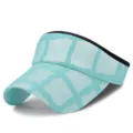 Elegante visera de sol color verde azulado con patrón de cuadros para deporte exterior - 55-59cm / Estilo 4-Azul Claro