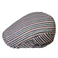 Retro striped flat cap beret in navy and red for casual outdoor wear - Adjustable (56-59cm) / Blue White Red Stripe