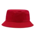 Classic solid red cotton bucket hat featuring breathable eyelets for sun protection - Red