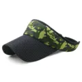 Outdoor camouflage print sun visor with black polka dot brim for sports and hiking - Adjustable (Fits 56-59cm Head Circumference) / Color 8