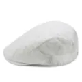 Stylish white embroidered floral lace newsboy cap for women breathable summer sun hat - Adjustable (55-59cm) / Sequin Circle White