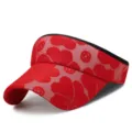 Visera de encaje rojo con flores para protección solar de verano - 55-59cm / Estilo 3-Rojo