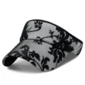 Elegante visera de encaje floral blanco y negro con diseño de parte superior abierta - 55-59cm / Estilo 1-Negro