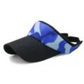 Stylish blue camouflage and black polka dot sun visor hat for outdoor sports and travel - Adjustable (Fits 56-59cm Head Circumference) / Color 17