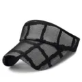Visera de encaje negro para mujer para tenis y ciclismo al aire libre con protección - 55-59cm / Estilo 4-Negro