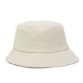 Minimalist cream white cotton bucket hat for sun protection and outdoor casual wear - Light Beige