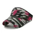 Pink and grey camouflage empty top sun visor hat for outdoor summer sports and hiking - Adjustable (56-59cm) / Camouflage Style No.17