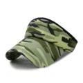 Adjustable green camouflage sun visor hat for outdoor summer sports and hiking use - Adjustable (56-59cm) / Camouflage Style No.22