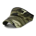 Classic woodland camouflage sun visor hat for outdoor sports and summer activities. - Adjustable (56-59cm) / Camouflage Style No.21