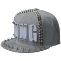 Cappello hip-hop grigio con lettere in acrilico 'KING' e borchie punk metalliche - Grey KING