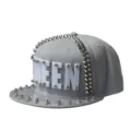 Cappellino snapback hip-hop grigio con lettere QUEEN in acrilico e borchie punk. - Gray queen