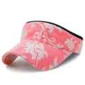 Visera solar rosa con patrón floral de encaje para mujer gorra para cola de caballo - 55-59cm / Estilo 1-Rojo Sandía