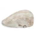Elegant beige flat cap with floral embroidery and lace texture for women - Adjustable (55-59cm) / New Beige Lines