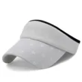 Visera para el sol de encaje blanco con flores y borde negro para mujer tenis y senderismo - 55-59cm / Estilo 2-Beis