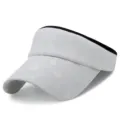 Visera de sol blanca tejida con lunares para mujer, apta para coleta en exteriores - 55-59cm / Estilo 5-Blanco Crema