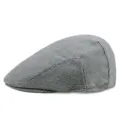 Coppola in lana grigia a spina di pesce per autunno e inverno, berretto caldo a becco d'anatra - Taglia Unica (Per 56-58CM) / Nero Grigio Chiaro Spina di Pesce