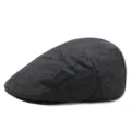 Berretto classico in lana testurizzata grigio scuro per uomo e donna autunno inverno - Taglia Unica (Per 56-58CM) / Strisce Diagonali Nero/Grigio Scuro