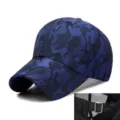 Ademende honkbalpet met blauw camouflagepatroon en verstelbare metalen gesp achter - 56-59cm / Blauw Camouflage