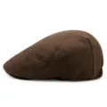 Berretto piatto classico in lana marrone per uomo e donna, cappello caldo invernale - Taglia Unica (Per 56-58CM) / Caffè Chiaro Tinta Unita