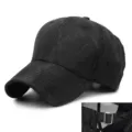 Zwarte camouflage baseballpet voor heren en dames met verstelbare metalen gesp achter - 56-59cm / Zwart Grijs Donkere Camouflage