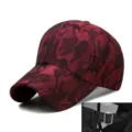 Ademende rode camouflage baseballpet met verstelbare metalen gespsluiting voor heren dames - 56-59cm / Jujube Rode Camouflage