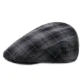 Classica coppola a quadri grigi e neri in lana calda per l'autunno e la stagione invernale - Taglia Unica (Per 56-58CM) / Colore 5 (Plaid Nero/Grigio)