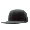 Black hip hop snapback hat with colorful splatter pattern and flat brim - Adjustable (56-60cm) / Flat Brim Colorful Splatter / Black (PYM105)