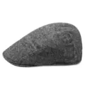Classica coppola in lana grigia con motivo a spina di pesce per l'inverno all'aperto - Taglia Unica (Per 56-58CM) / Spina di Pesce Bianco e Nero