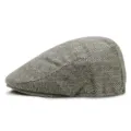Classica coppola grigia con motivo a spina di pesce in lana spessa per l'inverno - Taglia Unica (Per 56-58CM) / Spina di Pesce Nero/Crema/Giallo