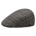 Berretto classico in lana a quadri grigi per uomo e donna per l'autunno e l'inverno - Taglia Unica (Per 56-58CM) / Colore 7 (Grigio Scuro con Plaid Rosso/Giallo)