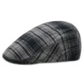 Classico berretto piatto a quadri grigi e neri per uomo e donna cappello invernale - Taglia Unica (Per 56-58CM) / Colore 8 (Plaid Grigio e Nero)