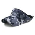 Grey and blue camouflage patterned sun visor hat for outdoor sports and sun protection - One Size Adjustable (56-59CM) / Grey Blue Camo (No. 5)