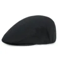 Berretto classico in misto lana spina di pesce nero per uomo e donna autunno inverno - Taglia Unica (Per 56-58CM) / Nero Spina di Pesce