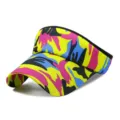 Breathable colorful camouflage sun visor hat for outdoor sports and UV protection - One Size Adjustable (56-59CM) / Colorful Camo (No. 2)