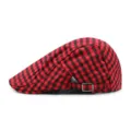 Klassische rot-schwarz karierte Schiebermütze mit verstellbarer Metallschnalle für Herren - Verstellbar 56-58cm Kopfumfang / Schwarz-Rot Kleines Plaid