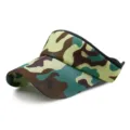 Breathable mesh sun visor hat with classic forest camouflage pattern for outdoor sports - One Size Adjustable (56-59CM) / Woodland Camo (No. 7)