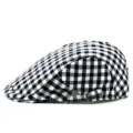 Klassische schwarz-weiße karierte Baumwoll-Baskenmütze für Herren und Damen, Sommerhut - Verstellbar 56-58cm Kopfumfang / Schwarz-Weiß Kleinkariert