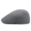 Coppola classica in misto lana grigio per uomo e donna, caldo berretto invernale stile - Taglia Unica (Per 56-58CM) / Grigio Medio Unito