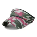 Pink and green camouflage sun visor hat for outdoor sports with breathable mesh fabric - One Size Adjustable (56-59CM) / Fashion Camo (No. 21)