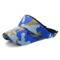 Stylish blue camouflage pattern outdoor sun visor hat for sports and sun protection. - One Size Adjustable (56-59CM) / Ocean Camo (No. 16)